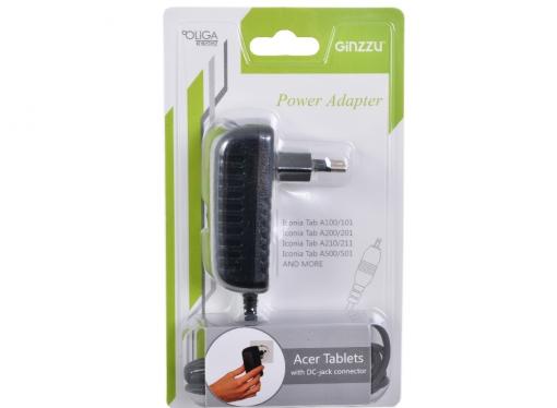 Сетевое зарядное устройство GINZZU GA-3618B СЗУ 12V/1.5A, кабель DC-jack, 1.3м для Acer Iconia Tab