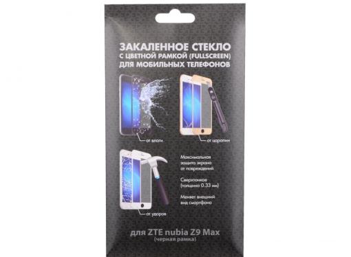 Закаленное стекло с цветной рамкой (fullscreen) для ZTE nubia Z9 Max DF zColor-01 (black)