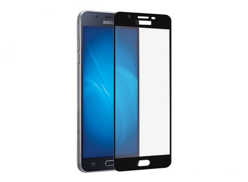 Закаленное стекло с цветной рамкой (fullscreen) для Samsung Galaxy J5 Prime/On5(2016) DF sColor-10 (black)