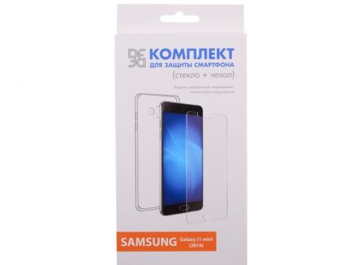 Закаленное стекло + чехол для смартфонов Samsung Galaxy J1 mini (2016) DF sKit-02