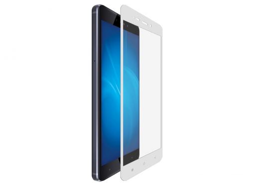 Закаленное стекло с цветной рамкой (fullscreen) для Xiaomi Redmi 4 DF xiColor-04 (white)