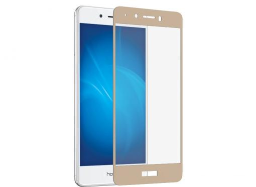 Закаленное стекло с цветной рамкой (fullscreen) для Huawei Honor 6C DF hwColor-11 (gold)