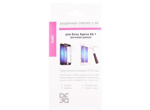 Закаленное стекло с цветной рамкой (fullscreen) для Sony Xperia XA1 DF xColor-06 (pink)