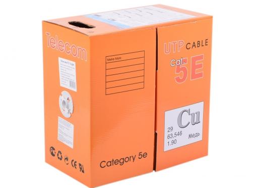 Сетевой кабель UTP 5e Telecom Light CU TC1000C5ELigh(CU) Indoor solid (4 пары, бухта 305м)   (Медный)