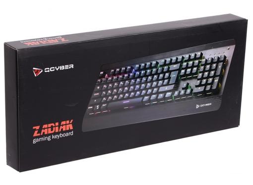 Клавиатура QCYBER ZADIAK RGB Black проводная, механическая, 104 клавиши, Anti-ghosting