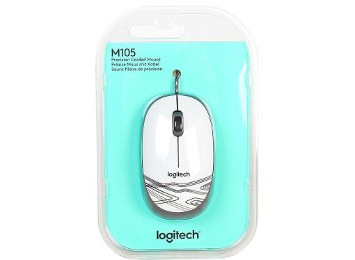 Мышь (910-002944) Logitech Mouse M105 White
