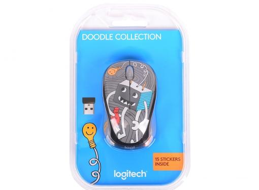 Мышь (910-005049) Logitech Wireless Mouse M238 Doodle Collection LIGHTBULB