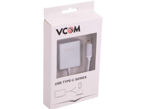 Кабель-адаптер USB 3.1 Type-Cm - DP(f) 3840x2160@30Hz, 10Gbps , 0,15m VCOM (CU422M)
