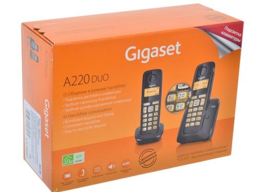 Телефон Gigaset А220 Duo Black (DECT, две трубки)