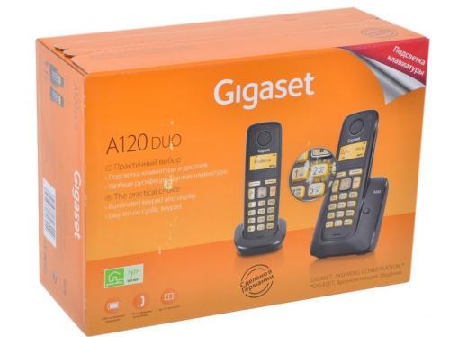 Телефон Gigaset А120 Duo Black (DECT, две трубки)