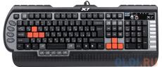 Клавиатура A4Tech X7-G800V, USB, память-96Кб, влагозащищенная, 15 программируемых клавиш, 7 мультимедиа клавиш, частота опроса-1000Гц