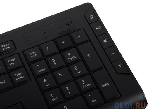 Клавиатура A4Tech KD-600L, черн, синяя подсветка символов, слим, 10 доп. клавиш, USB