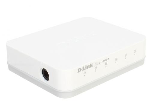Коммутатор D-Link DGS-1005A/D1A Неуправляемый коммутатор с 5 портами 10/100/1000Base-T, функцией энергосбережения и поддержкой QoS