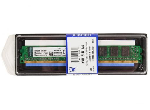 Память DDR3 4Gb (pc-12800) 1600MHz Kingston (KVR16LN11/4) 1.35V (Retail) CL11