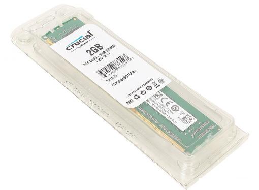 Память DDR3 2Gb (pc-12800) 1600MHz 1.35V Crucial (Retail) Single Rank CT25664BD160BJ