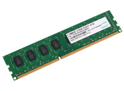Память DDR3 4Gb (pc-12800) 1600MHz Apacer Retail AU04GFA60CAQBGC/DL.04G2K.HAM