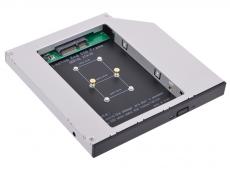 Адаптер оптибей Espada MS12 (optibay, hdd caddy) mSATA SSD to miniSATA 12,7мм для подключения SSD к ноутбуку вместо DVD
