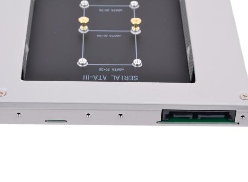 Адаптер оптибей Espada MS12 (optibay, hdd caddy) mSATA SSD to miniSATA 12,7мм для подключения SSD к ноутбуку вместо DVD