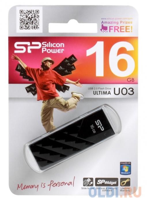 USB флешка Silicon Power Ultima U03 Black 16GB (SP016GBUF2U03V1K)