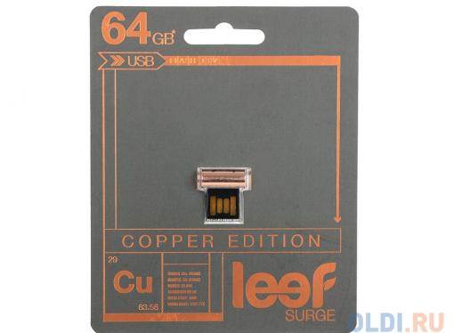 Внешний накопитель 64GB Leef SURGE copper (LFSUR-064COP)