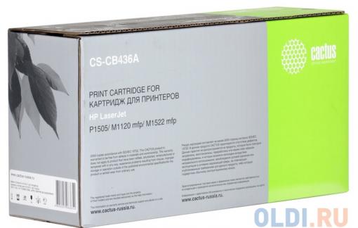 Картридж Cactus CS-CB436A для принтеров HP Laser Jet P1505/ M1120 mfp/ M1522 mfp. 2000 стр.