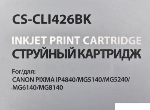 Картридж CACTUS  CS-CLI426BK для Canon PIXMA MG5140/5240/6140/8140; MX884, черный, 8.4 мл