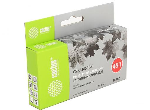 Картридж Cactus CS-CLI451BK для Canon MG 6340/5440/IP7240. Черный. 1645 страниц.