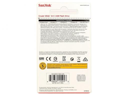 USB флешка SanDisk Cruzer Glide 128GB (SDCZ600-128G-G35)