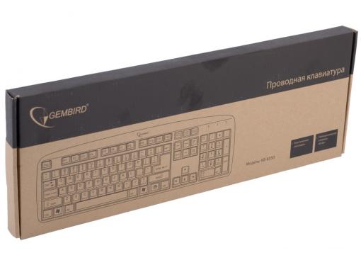 Клавиатура Gembird KB-8350U-BL, USB, черный, лазерная гравировка символов