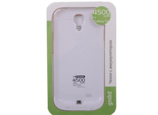Чехол с аккумулятором Gmini mPower Case MPCS45 White, для Galaxy S4, 4500mAh