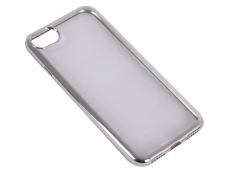 Силиконовый чехол с рамкой для iPhone 7 DF iCase-08 (silver)