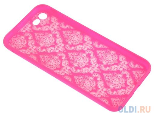 Силиконовый чехол для iPhone 7 TPU Цветочный узор (красный/прозрачный) 0L-00029605