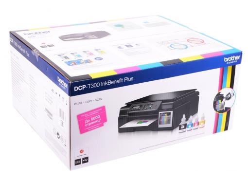 МФУ струйное Brother DCP-T300 Ink Benefit Plus принтер/сканер/копир, A4, 11/6 стр/мин, 64Мб, USB