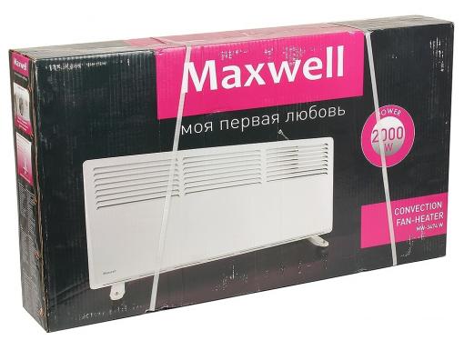 Конвектор Maxwell MW-3474 (W) (мощность  2000 Вт.3-позиционный регулятор мощности - 800/1200/2000 Вт.Площадь обогрева до 25 кв. м.220-240 В, ~50 Гц)
