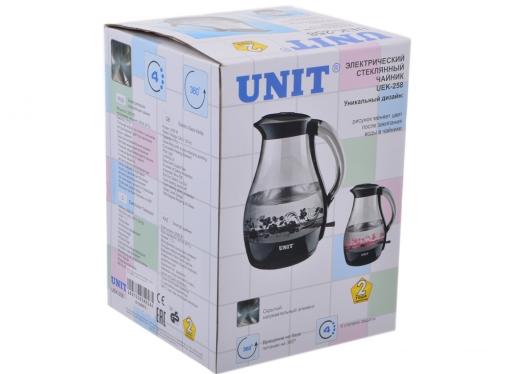 Чайник электрический UNIT UEK-258 чёрный c рисунком