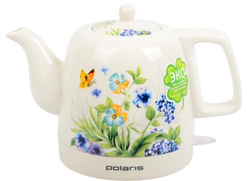 Чайник электрический POLARIS PWK 1299CCR мощность — 1500Вт; объем — 1.2л; корпус — керамика; цвет — белый/весна