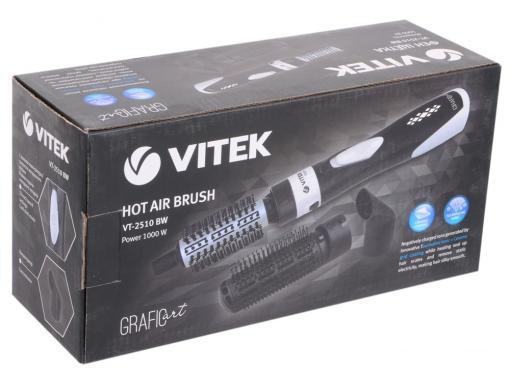 Фен-щетка Vitek VT-2510 1000 чёрный белый