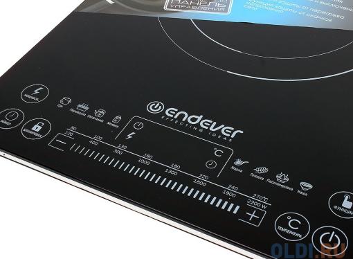 Плитка индукционная Endever Skyline IP-37 Черная, 2200Вт, Сенсорное упр., 1 конфорка