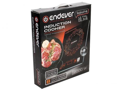 Плитка индукционная Endever Skyline IP-46 Черная, 2000Вт, Сенсорное упр., 1 конфорка