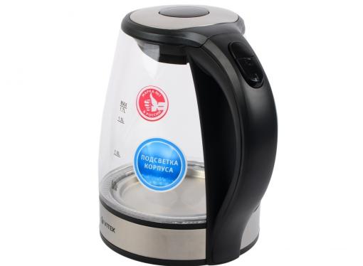 Чайник Vitek VT-7008 TR 2200 Вт 1.7 л пластик/стекло чёрный