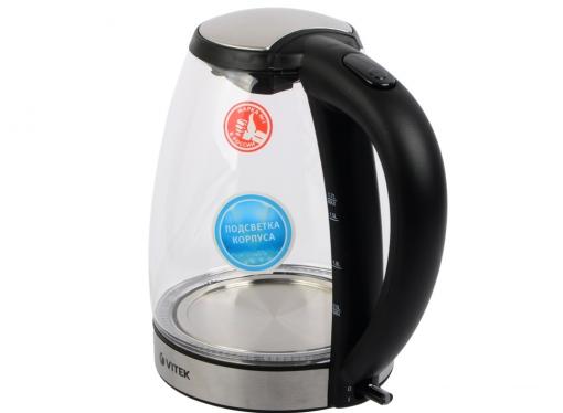 Чайник Vitek VT-7046 BK 2200 Вт чёрный 1.7 л металл/стекло