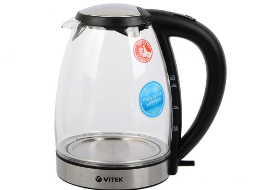 Чайник Vitek VT-7046 BK 2200 Вт чёрный 1.7 л металл/стекло