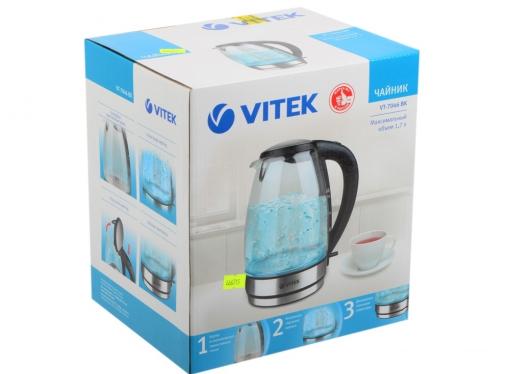Чайник Vitek VT-7046 BK 2200 Вт чёрный 1.7 л металл/стекло