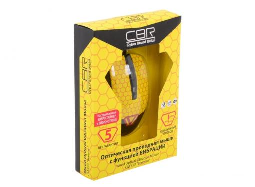 Мышь CBR CM833 Beeman, оптика, встроенное Вибро (вибрация на нажатие левой/правой кнопки, массаж кисти, таймер вибро 1 раз в час), принт, 3200dpi, USB