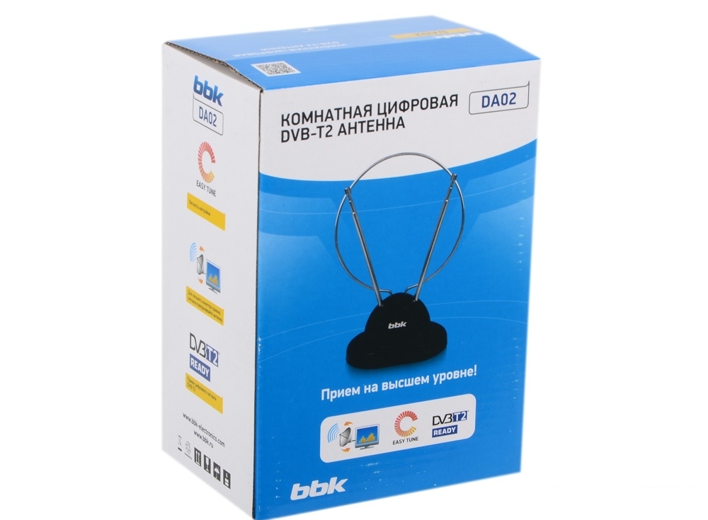 Телевизионная антенна BBK DA02 Комнатная цифровая DVB-T антенна, черный