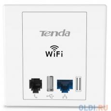 Точка доступа Tenda W6 Точка доступа встраиваемая в стену 802.11bgn 300Mbps 2.4 ГГц 1xLAN  1xUSB
