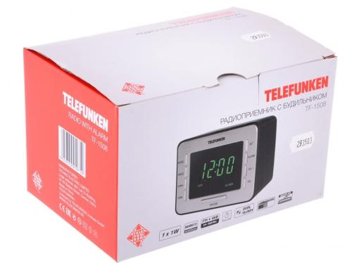 Часы с радиоприемником TELEFUNKEN TF-1508 (черный c зеленым)