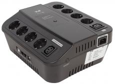 ИБП 3Cott 3C-650-SPB, 650 ВА / 360 Вт, линейно-интерактивный, управляемый, 3-х ступенчатый AVR, выходы: 8 евро-розетки + 2 IEC