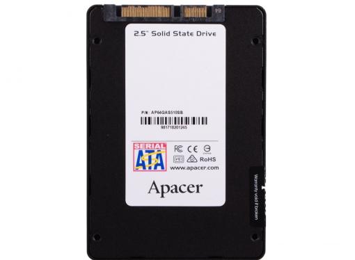 SSD накопитель Apacer AS510S AP64GAS510SB-1 64 Gb SATA III/2.5