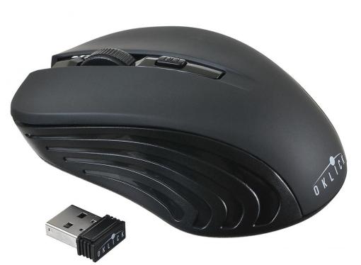 Мышь Oklick 545MW черный/черный оптическая (1600dpi) беспроводная USB (4but)